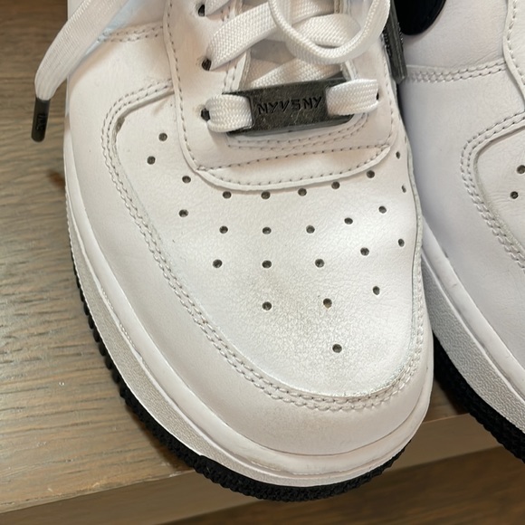 Nike Air Force 1 Low ‘NY vs NY’ white leather upper with black logo Men’s size 6 - Picture 8 of 9